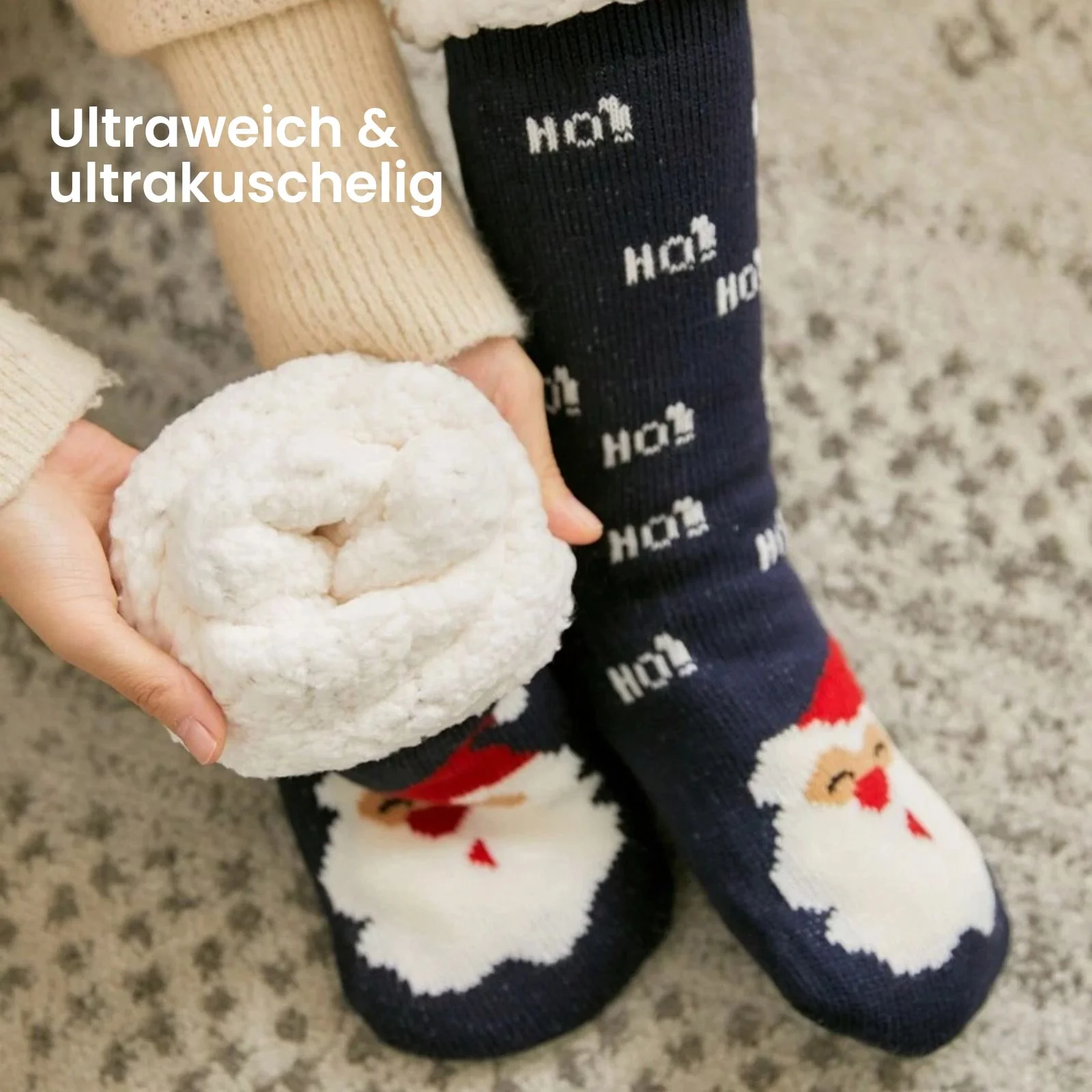 Weihnachtssocken Gr. 36-41 Fuzzy-Socken Kuschelsocken Wintersocken - Image 4