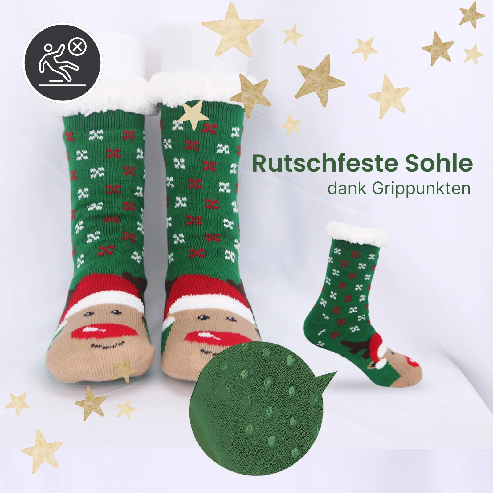 Weihnachtssocken Gr. 36-41 Wintersocken Kuschelsocken Fuzzy-Socken - Image 3