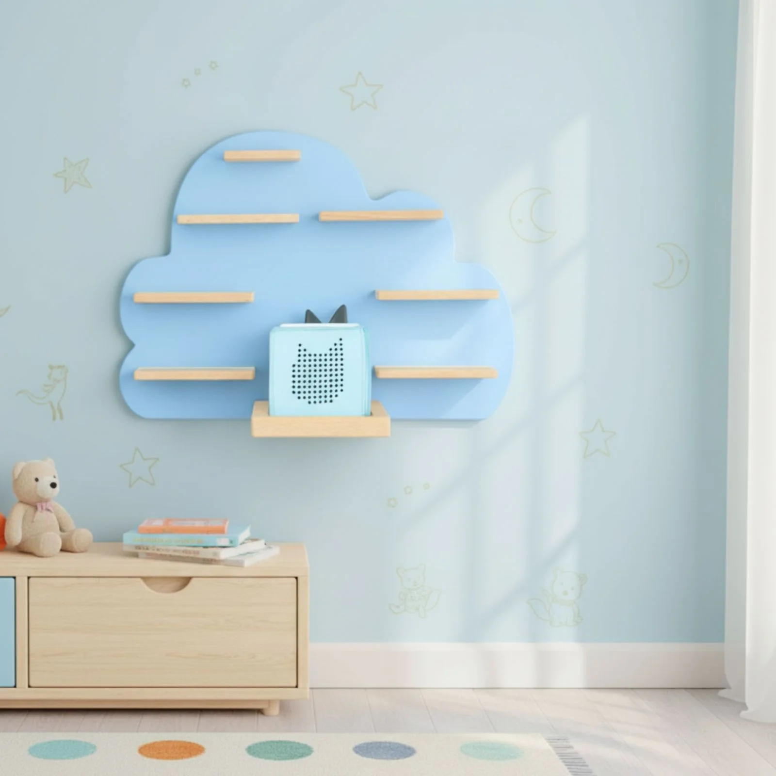 Wolken-Holzregal für Toniebox und Toniefiguren Spielzeug-Wandregal - Image 5