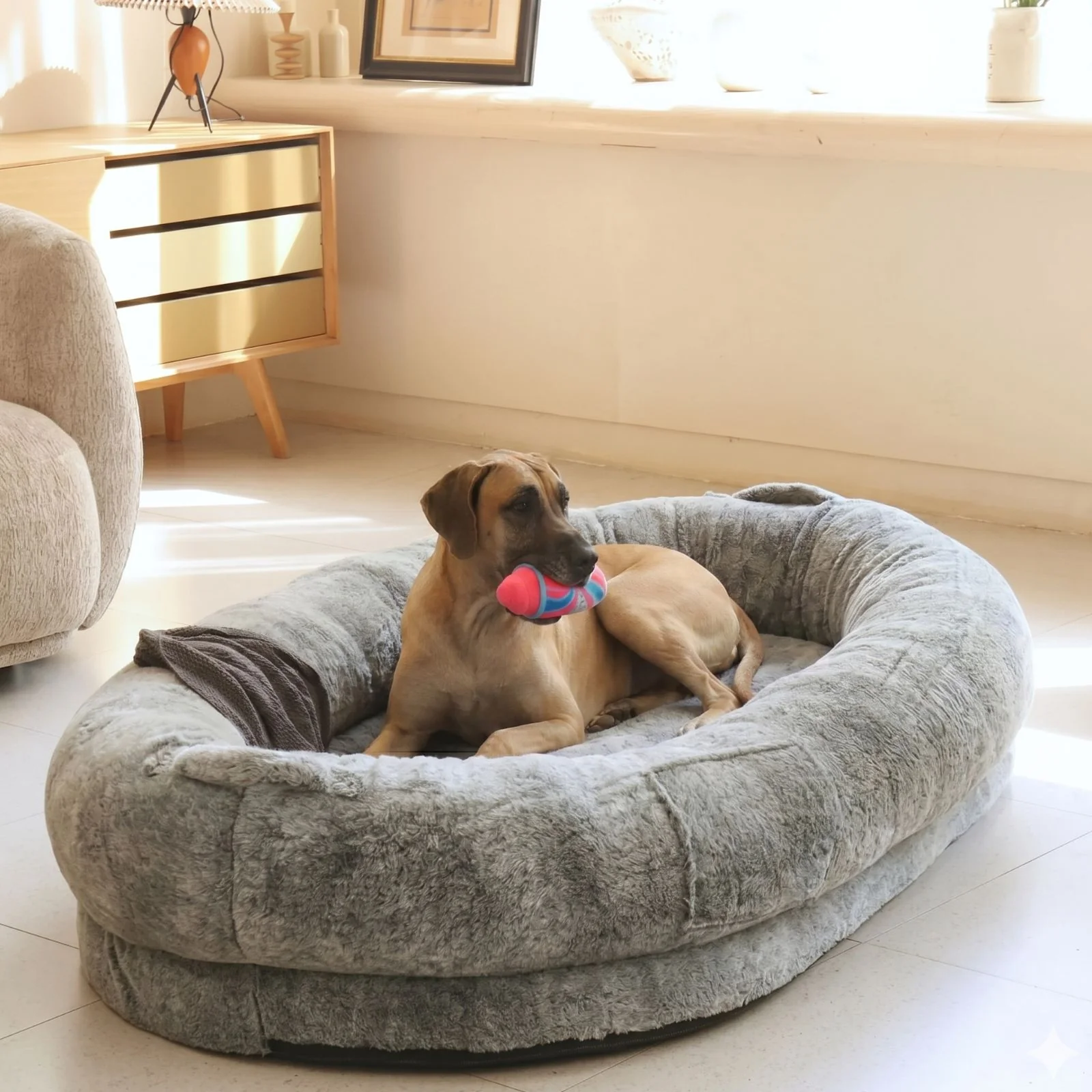 XXL Hundebett Hundekissen Haustierbett Donut-Hundebett Hundematratze - Image 2