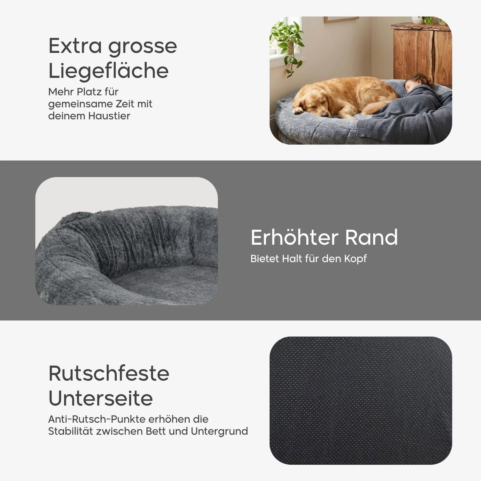 XXL Hundebett Hundekissen Haustierbett Donut-Hundebett Hundematratze - Image 3