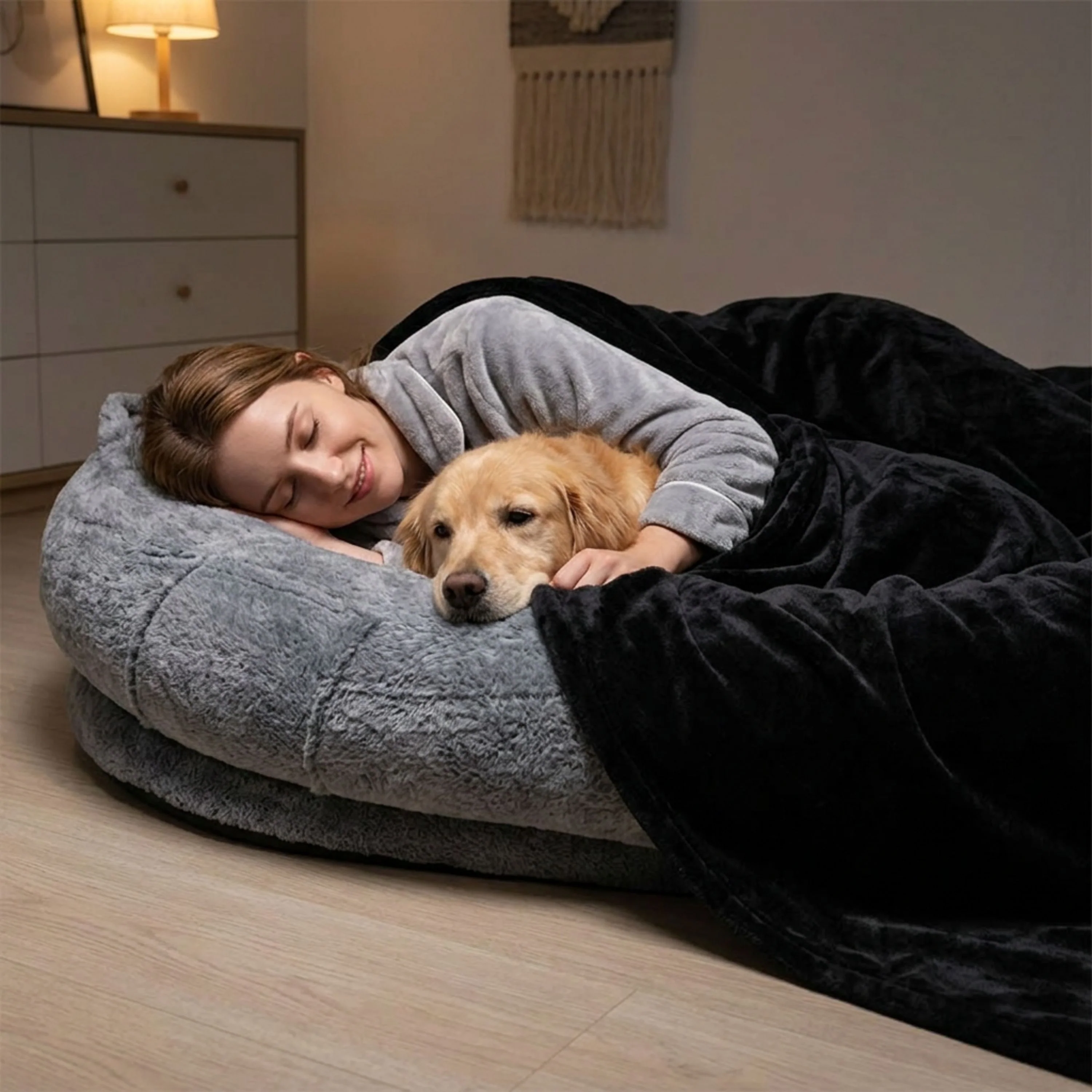 XXL Hundebett Hundekissen Haustierbett Donut-Hundebett Hundematratze - Image 5