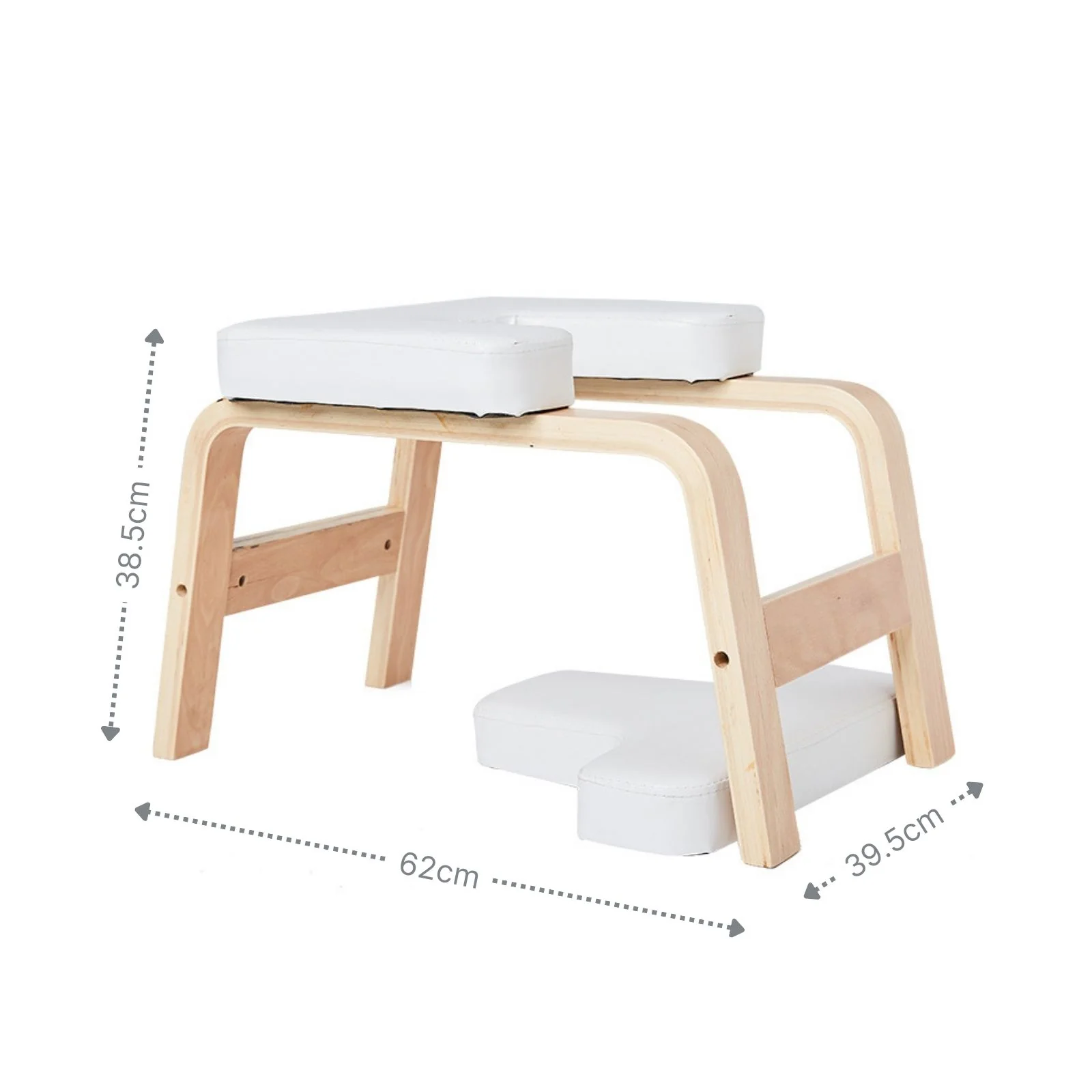 Yoga Kopfstandhocker aus Holz mit Kissen Übungshocker Fusshocker - Image 7